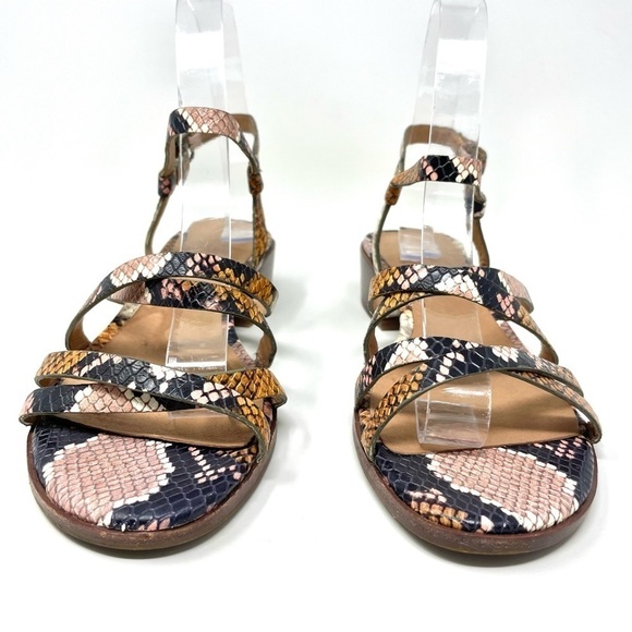 Madewell Lori Snake Embossed Leather Sandals Size 7 - Picture 4 of 12